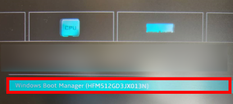 Windowsシステムが先頭に並んでいることを確認