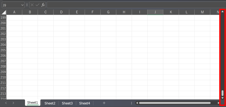 垂直スクロールバーが短い場合