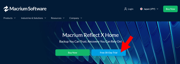 [Buy Now（購入）]または[Free 30-Day Trial（体験版）]をクリック