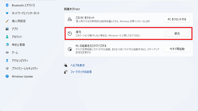 回復オプション