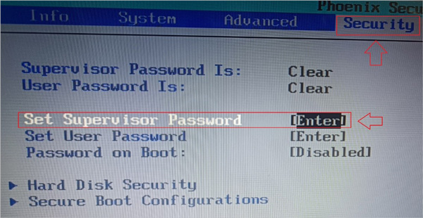 BIOSのパスワードを確認・設定