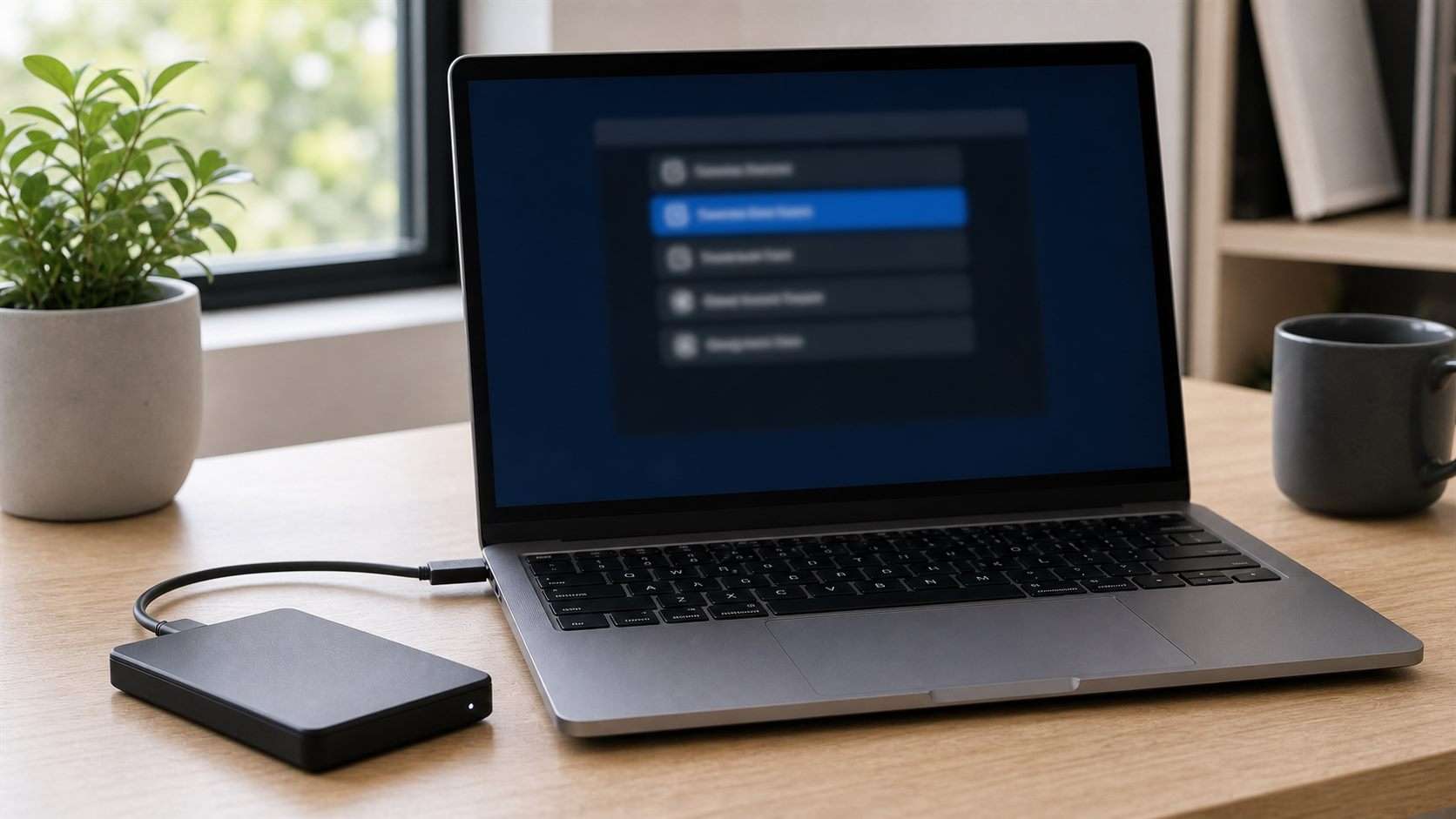 外付けSSDからWindows 10を起動する前に接続と起動メニューを確認するイメージ