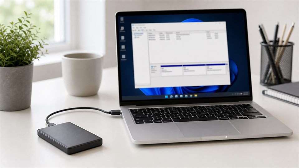 SSDのデータ削除前にパソコンで状態を確認するイメージ