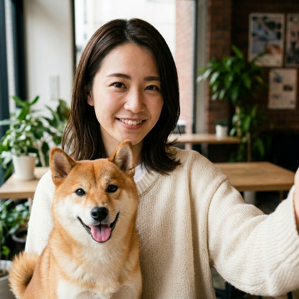 AI顔合成アプリで加工した後の写真