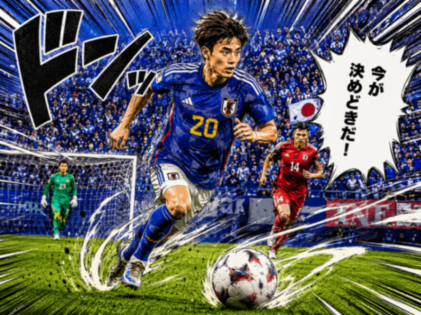 AI加工後のサッカー ネタ画像